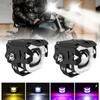2pcs Motorcycle LED Spotlight Headlight Running Lights 4 Modes Driving Spot Fog Light for Truck Car Tractor SUV UTV ATV