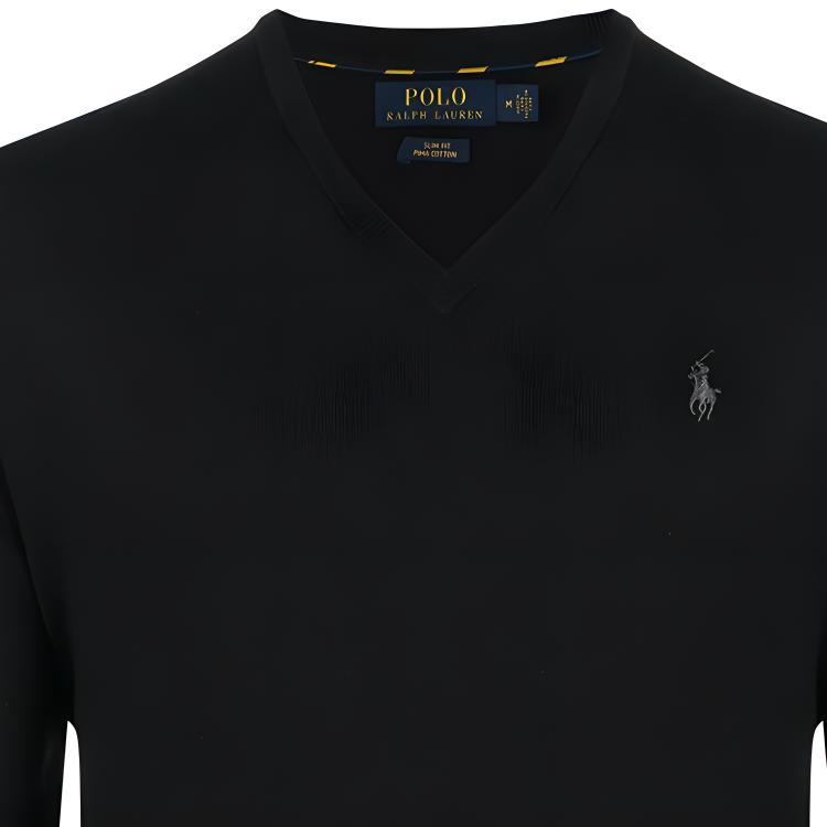 Polo Ralph Lauren однотонный мужской свитер с вышитым логотипом, черный 710670789-003