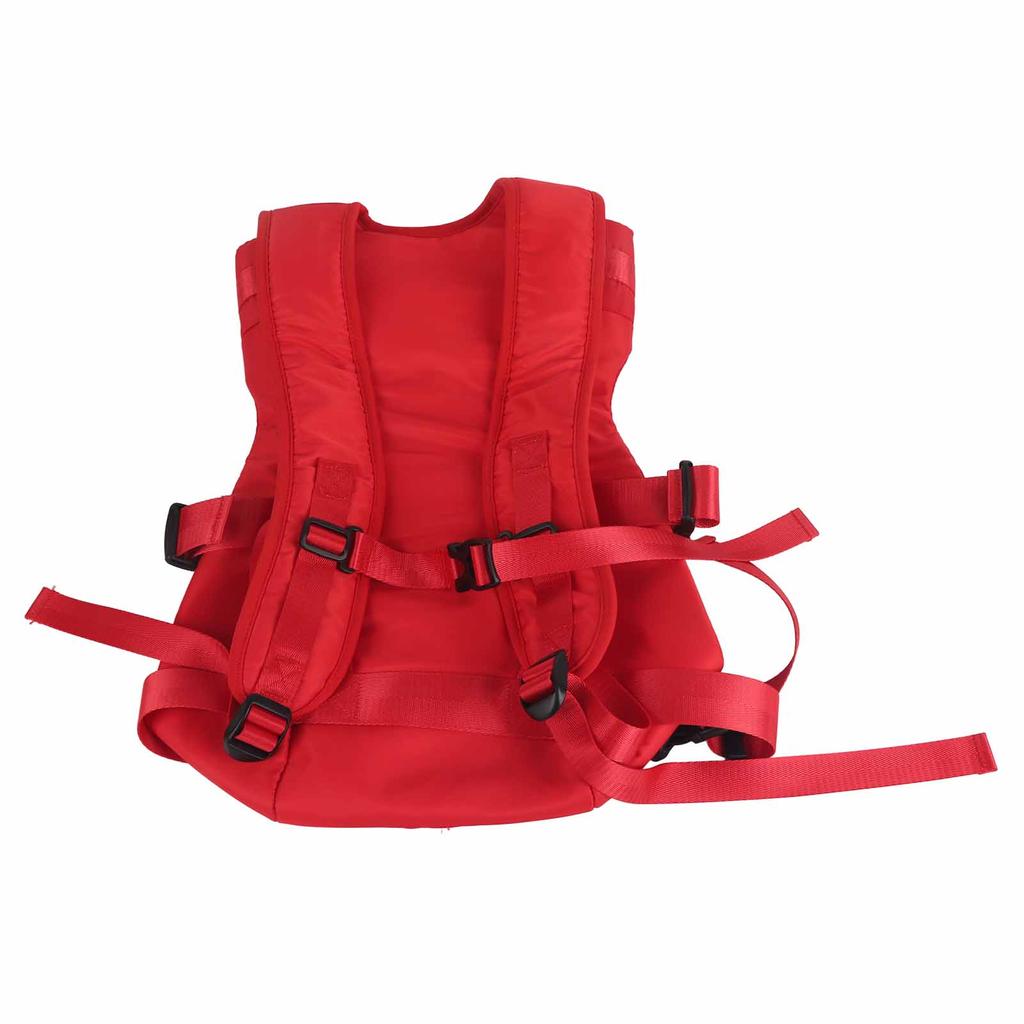 Pet Front Backpack Hands Free Adjustable Breathable Portable Dog Backpack Carrier for Walking Hiking Bicycles Red S
