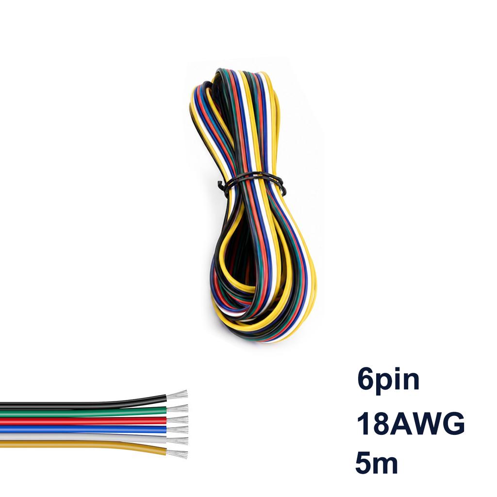 2/3/4/5/6pin Electrical Wire 22/18AWG LED Connector Cable Wire 5m Electric Cable For 3528 2835 RGB LED Strip