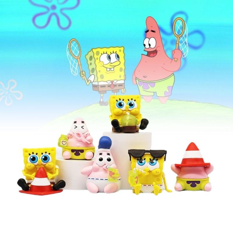 Adorable Sponge Friends Collectible Figures Starfish Pvc Toys For Anime Enthusiasts