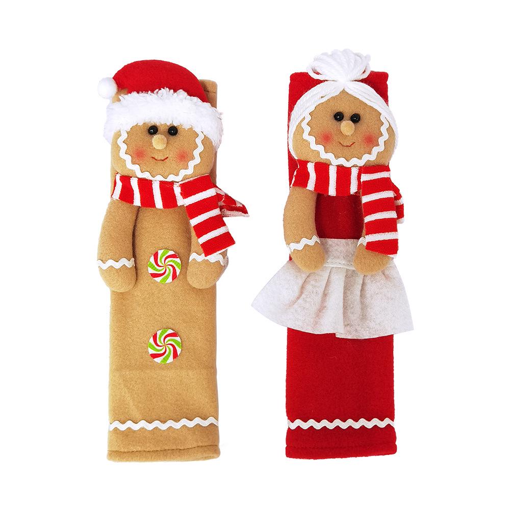 Flannel Gingerbread Man Refrigerator Handle Decoration - Christmas Gift