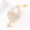 Keychain Faux Crystal Rhinestone Heart Shape Zinc Alloy Tassels Car Keyring for Bag