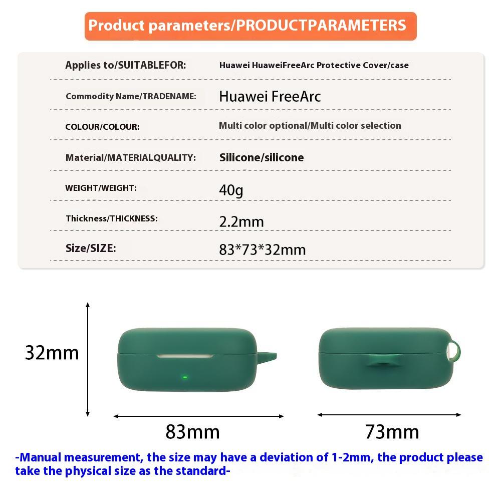 For Huawei FreeArc Protective Case Bluetooth-Compatible Earbuds Silicone Cover with Hook