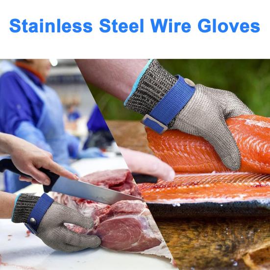 Перчатки из нержавеющей стали с защитой от порезов, перчатки для чистки устриц, уровень защиты A9, варежка для чистки, работы со стеклом и промышленного использования