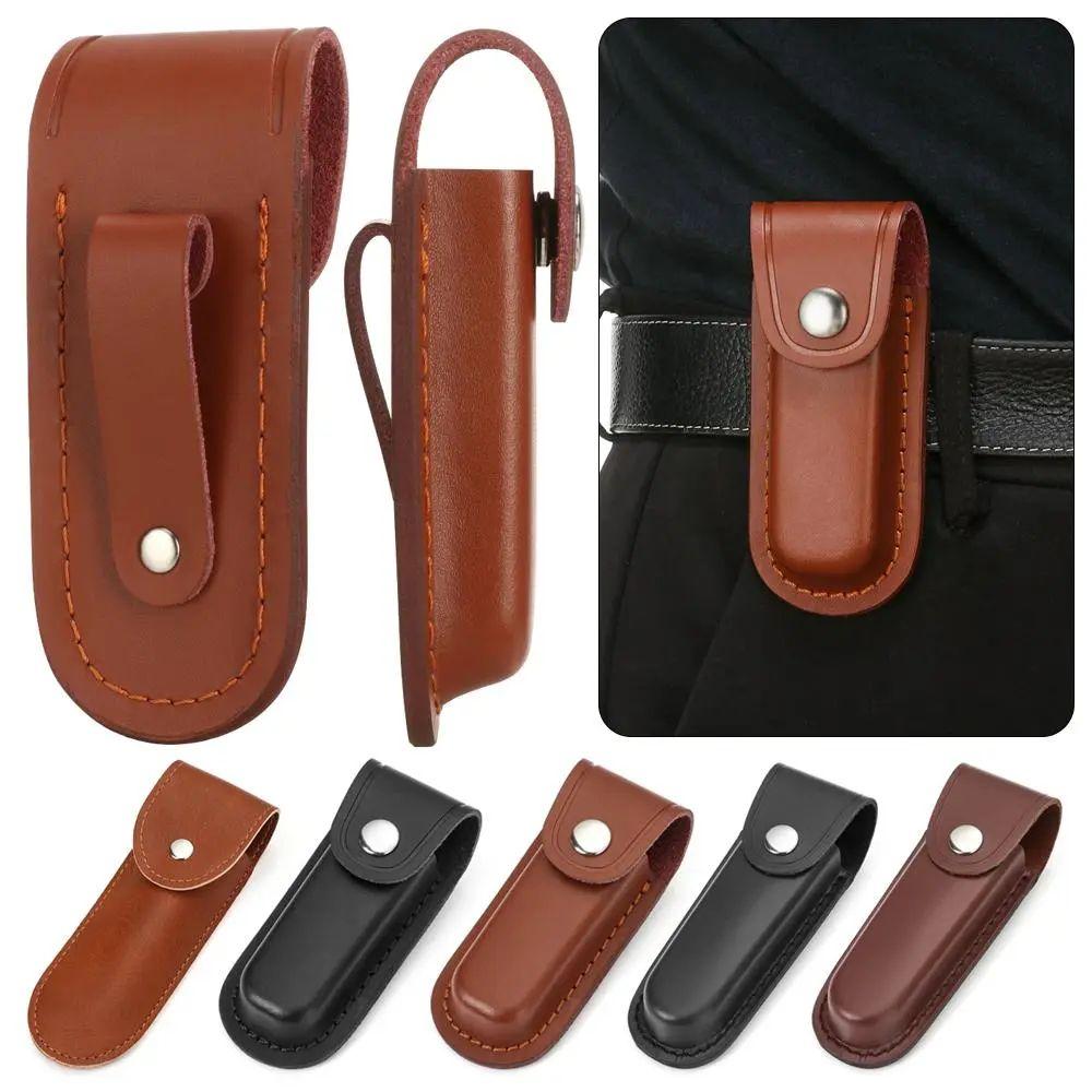 Brown Leather Leather Sheath Pocket Fixed Sheath Pouch Bag Camping Accessory