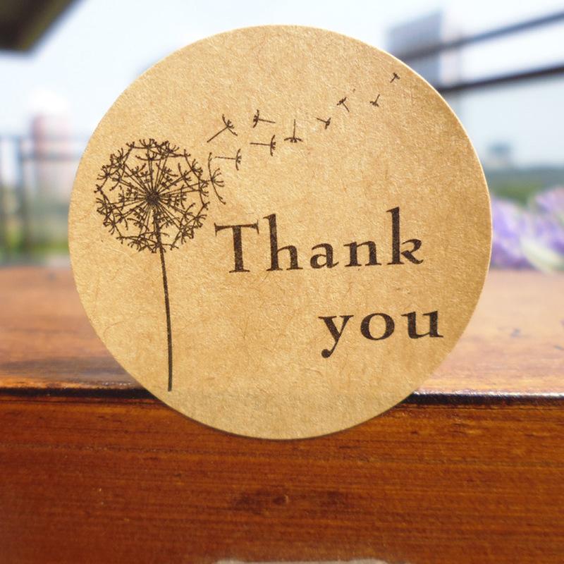 120 шт. Цена Круглый Спасибо Одуванчик Запечатывающая наклейка Упаковка для выпечки Пакет для печенья Спасибо Наклейка Этикетка
