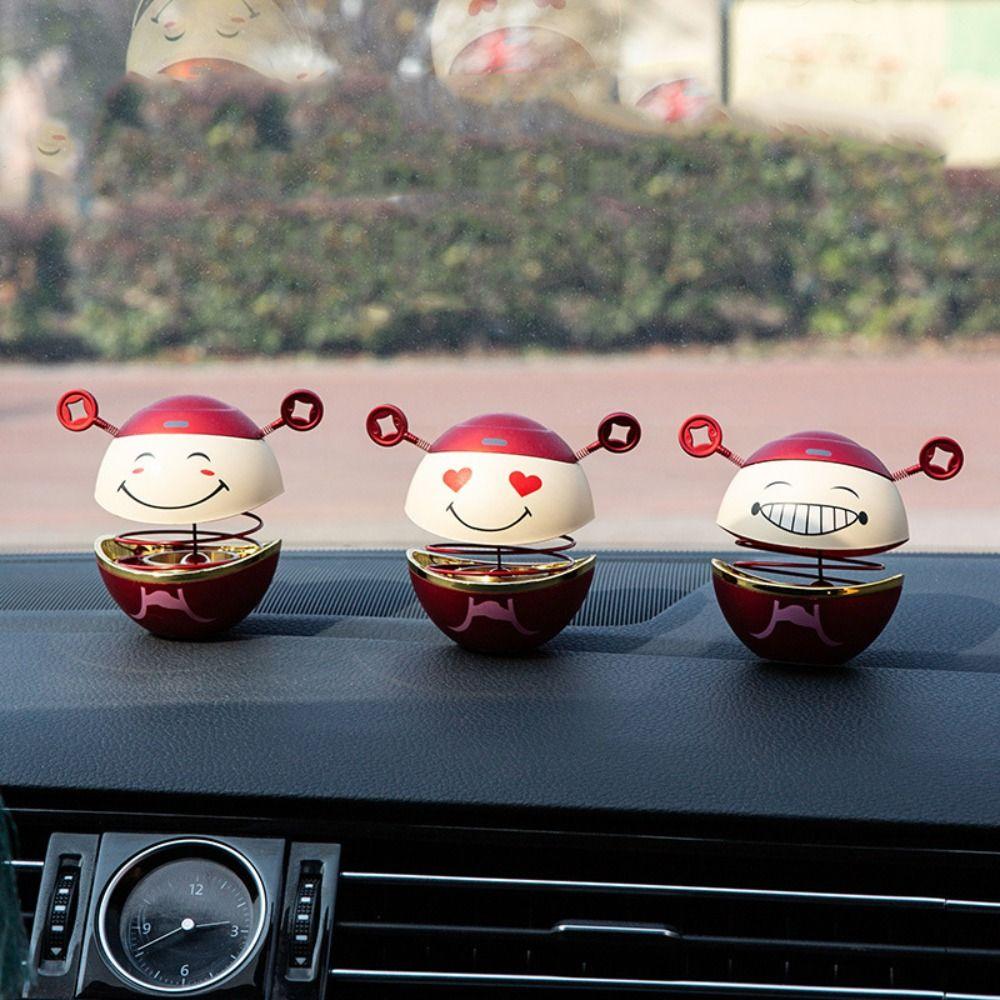 Car Bell Auto Interior Accessory Dopamine Desktop Ornament Creative Nodding Head Ornament  Office