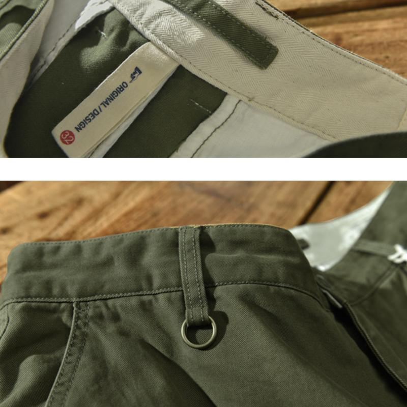 Classical Cargo Pants Spring New Men's Pants Korean Fashion Men Trousers Pure Cotton Green Baggy Pants Youth Streetwear