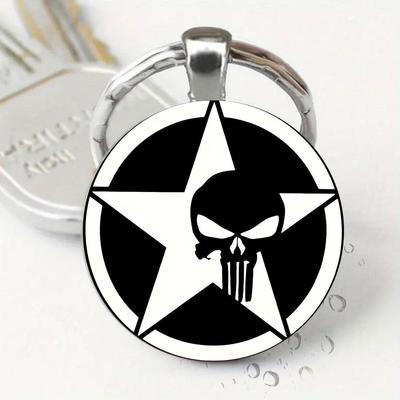 1 шт. Брелок в форме черепа со звездой, аксессуары для ключей автомобиля DIY, креативный кулон для мужчин и женщин, подарок