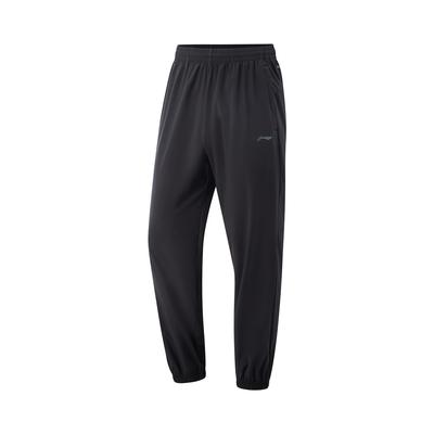 Li Ning Серия Фитнес Повседневные Простые Однотонные Зауженные Трикотажные Спортивные Штаны Мужские Брюки Черные AYKV345-1