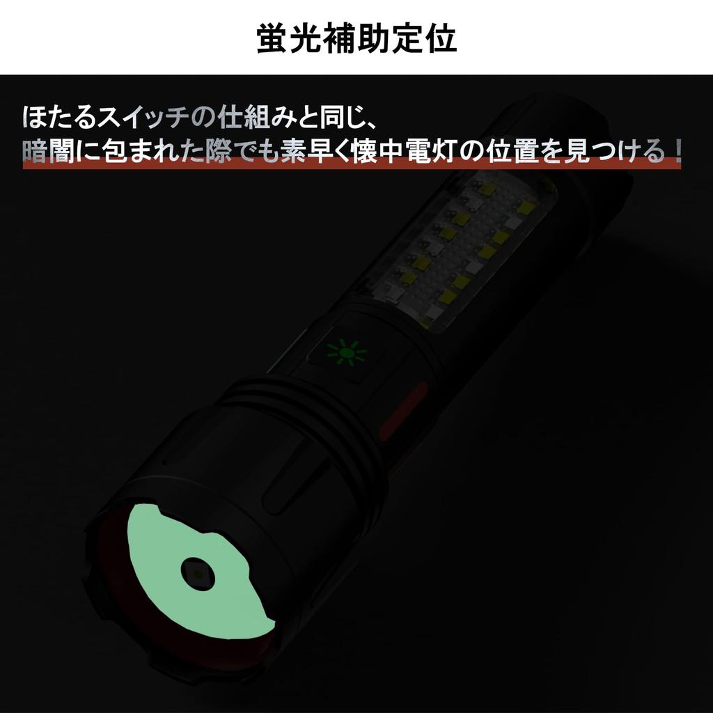 LUTW Powerful LED for Disaster Preparedness and Military Use Reinforced Strongest USB Rechargeable Handheld COB Work IPX45 5 Dimmable Fluorescent