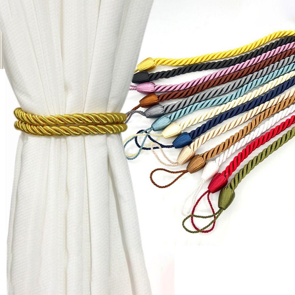 2Pcs Easy to Use Curtain Woven Tiebacks Ins Style Curtains Tied Strap Binding Curtains