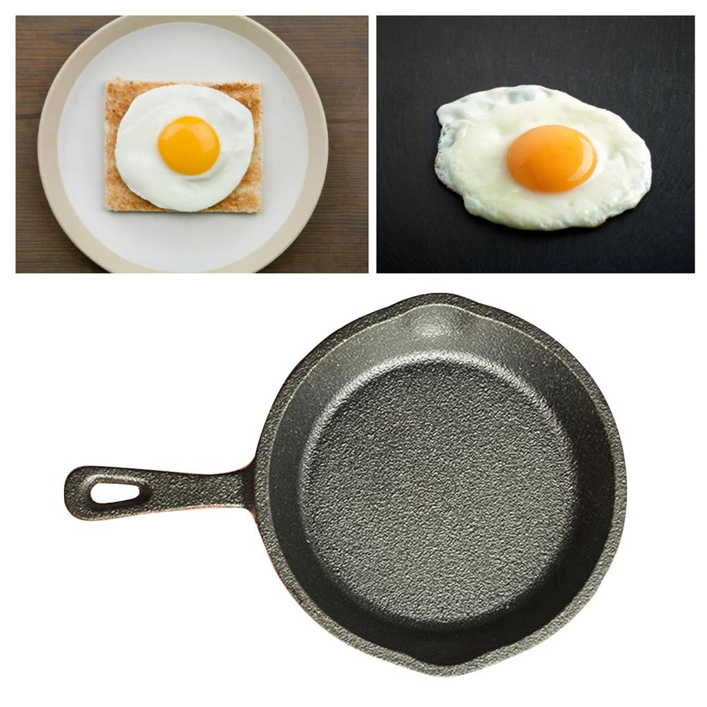 Small Frying Pan Cast Iron Handle Desing Nonstick Mini Sizzling Plate Egg Pan for Home Small Size