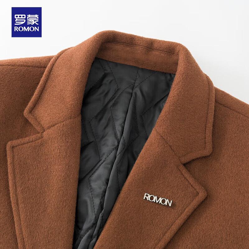 ROMON Men's Wool Blend Thickened Winter Overcoat