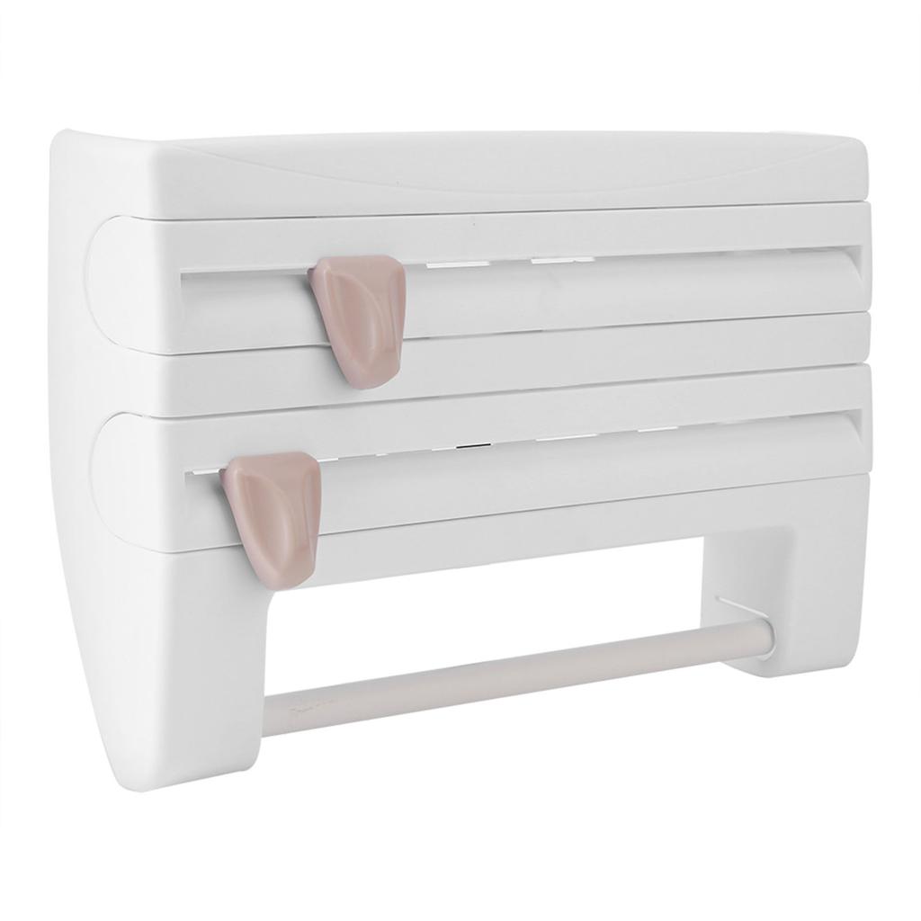 Kitchen Sauce Bottle Storage Rack Paper Towel Holder Mount Kitchen Tool Cling Film Cut