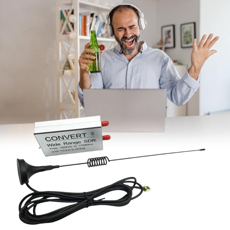 USB RTL Receiver 100KHz-1.7GHz Full Band RTL Tuner Stick Wide Ranges TXCO 0.5ppm Double SMA Antennas Input