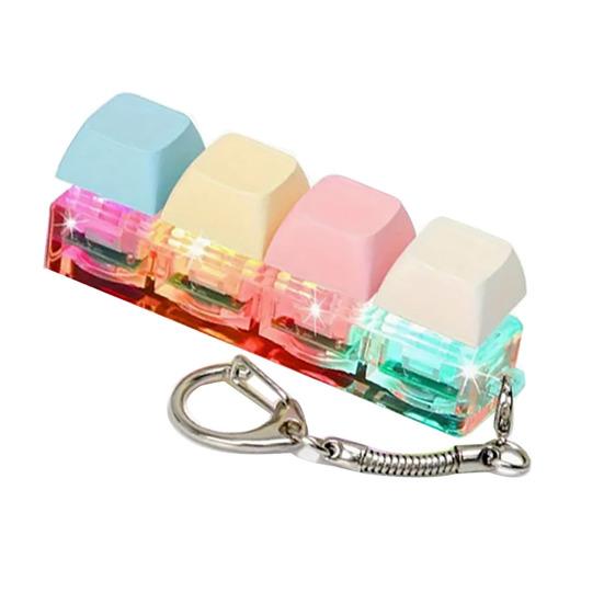 Клавиатура Игрушка-антистресс Бесшумная Клавиатура-брелок для снятия стресса со светодиодной подсветкой Кнопка Декомпрессии Щёлкалка для пальцев Сенсорная игрушка для взрослых