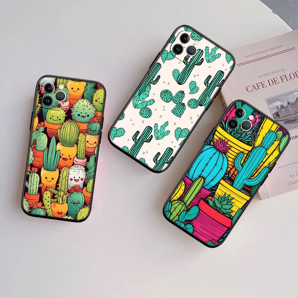 RA33 Watercolour Cacti Succulent New High-End Shell Phone Case for iPhone 16 15 14 13 12 Pro Max Plus Mini