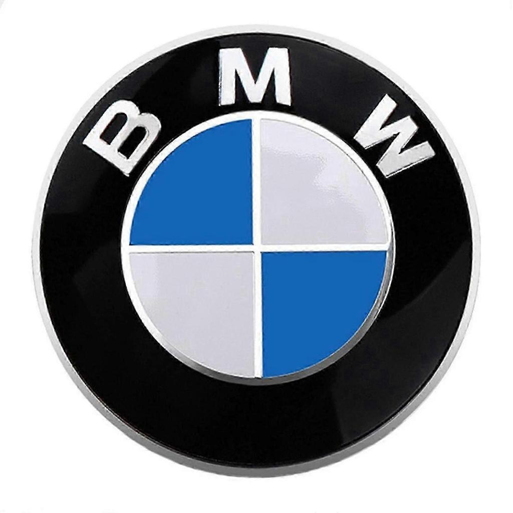 Compatible with BMW Front and Rear Mark 82mm/74mm - Blue, White, Black Background 25-26s