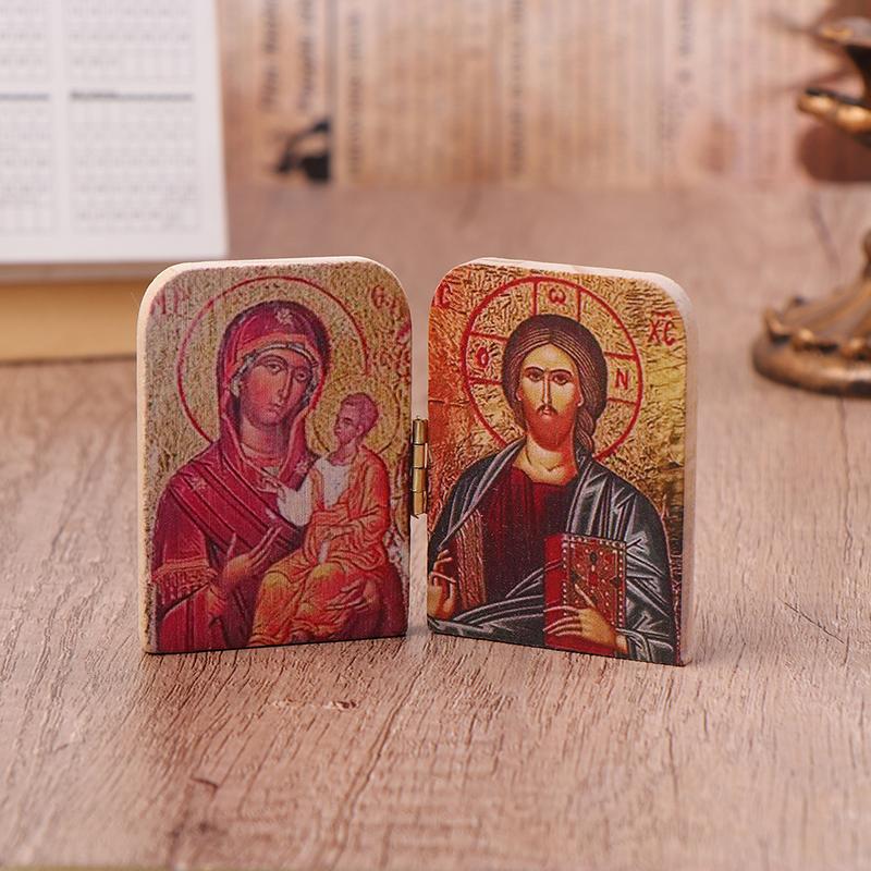 Christ The Teacher And Virgin Of Kazan Catholic Orthodox Icon Diptych For Travel Home Display Religious Gift