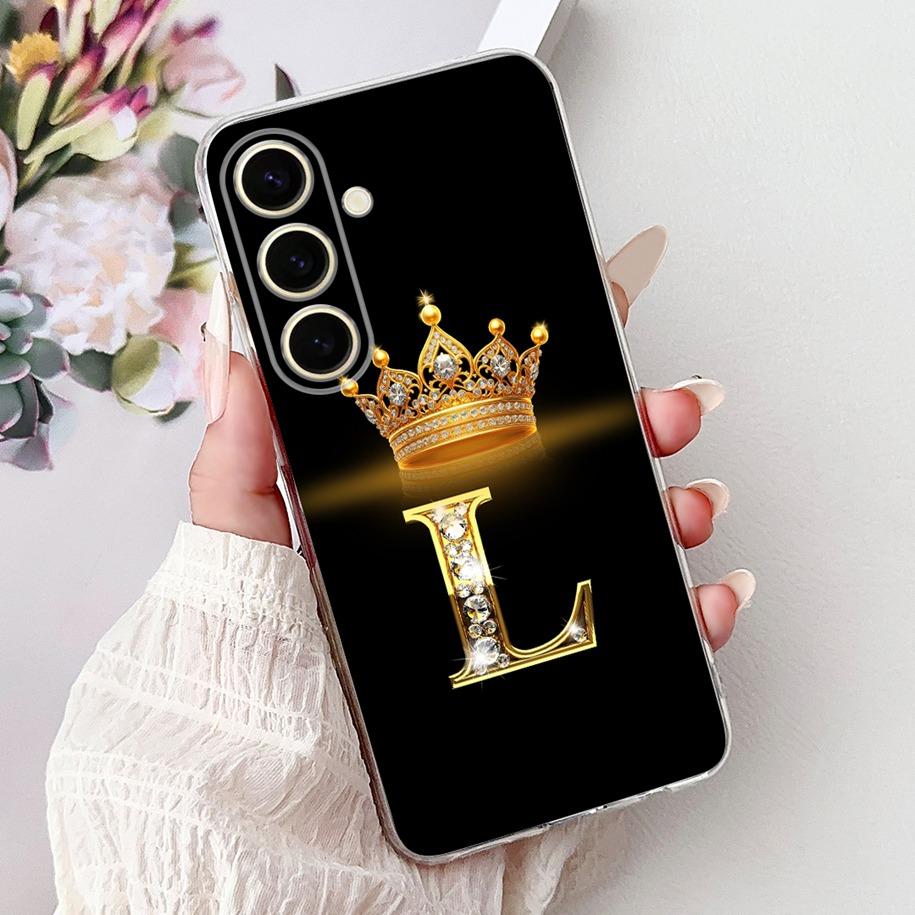 Чехол для Samsung Galaxy S25 SM-S931B Чехол Милая Корона Буквы Мягкий Силиконовый Чехол для Телефона Для Samsung S25 Ultra S25+ S25Plus Fundas
