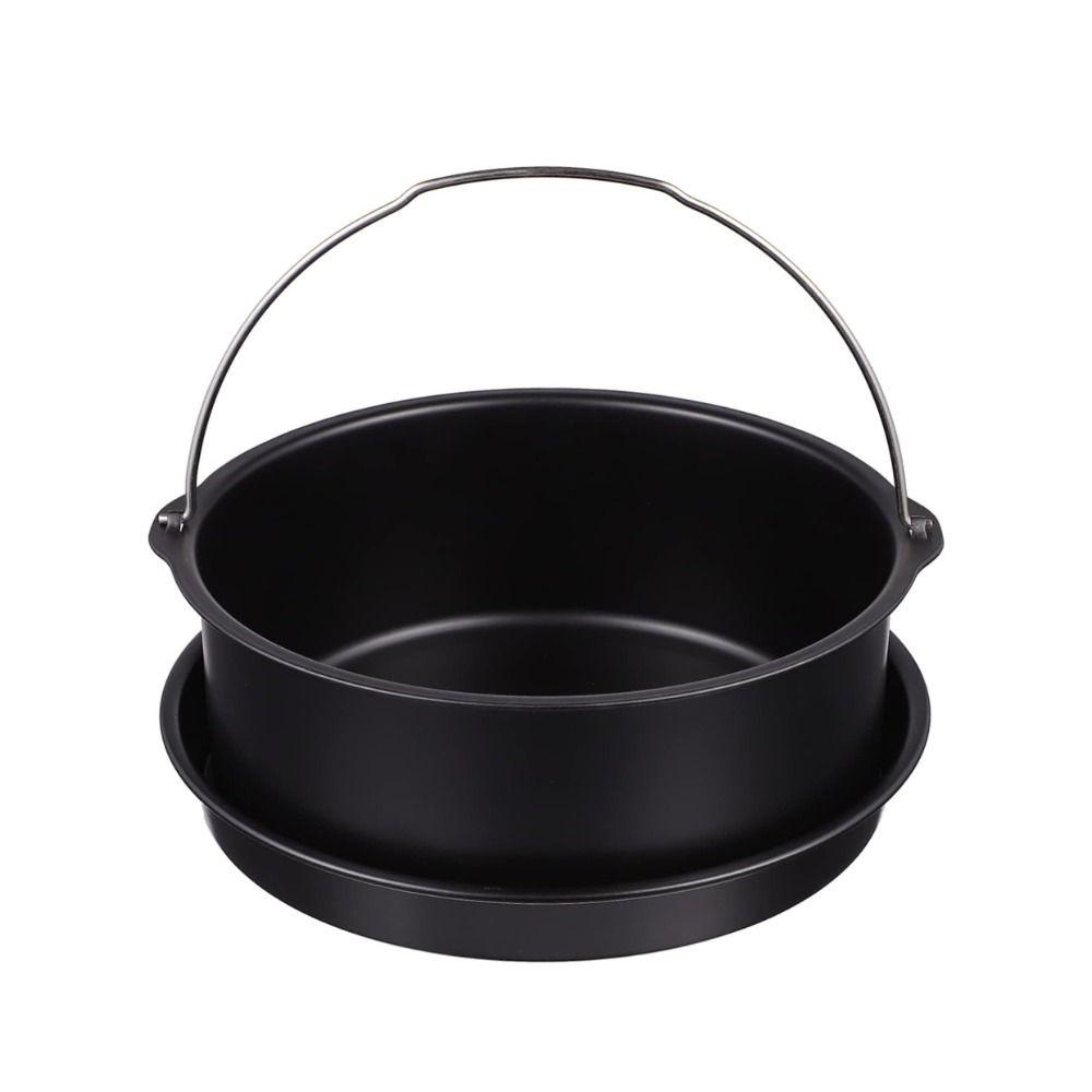 6/7/8/9 Inch Round Cake Mold Carbon Steel Air Fryer Pot Air Fryer Baking Pan Set Roast Chicken