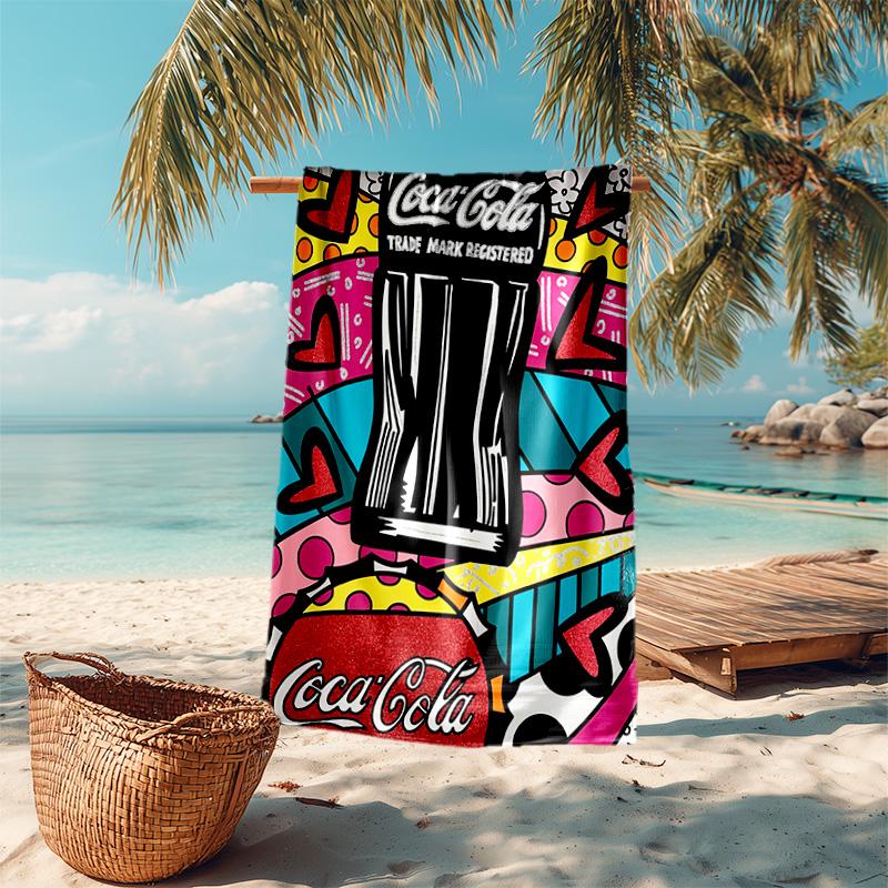 Christmas Gift Halloween Theme Bear Truck Coca Cola beach towel outdoor camping vacation swimming beach towel outdoor absorbent bath towel Y1