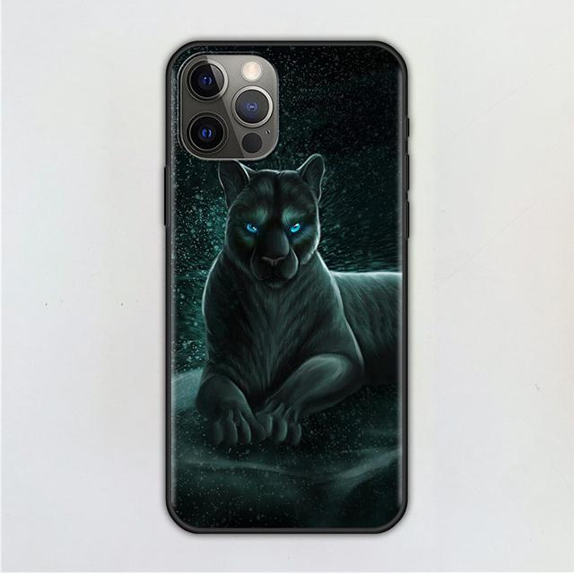 Чехол для мобильного телефона для Iphone 12 Mini 11 Pro X Xs Max Xr 8 7 6 6s Plus Se черный силиконовый чехол из ТПУ Fundas Capa Panther Cheetah