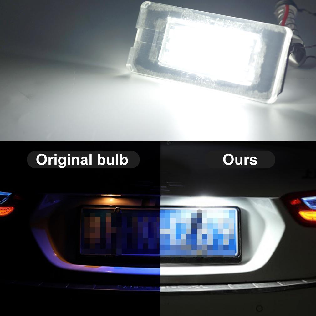 2 шт., белые 18SMD автомобильные светодиодные лампы освещения номерного знака, бусины для BMW Mini Cooper R56 R57 R58 R59, автомобильный источник света, без ошибок