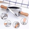 Sagit Stainless Steel Dough Croissant Rolling Pin Roller Cutter Baking Tool DIY
