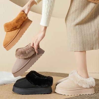 Зимняя женская обувь Платформа Снежные ботинки Повседневная спортивная платформа Обувь-хлебцы Теплая уличная хлопковая обувь Теплоизоляция