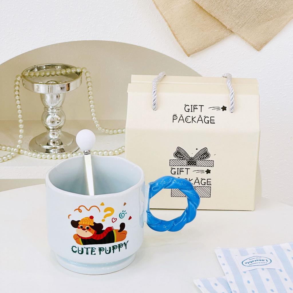 Высококачественный простой бокал в горошек, мультяшная милая кружка с милым питомцем, милая керамическая чашка, термостойкая, кружка для девочек