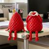 Креативный настольный органайзер для офиса, 3D-печатный шарнирный клубничный контейнер для хранения, милая фигурка с декоративным контейнером для подвижных конечностей, мини-безделушка