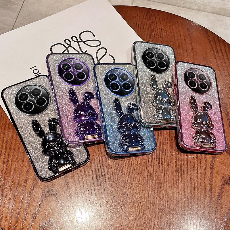 Чехол для Realme 12 Pro 5G/12 Pro+ 5G PC+ТПУ Гальваническое покрытие Блестящий Кролик Чехол для телефона