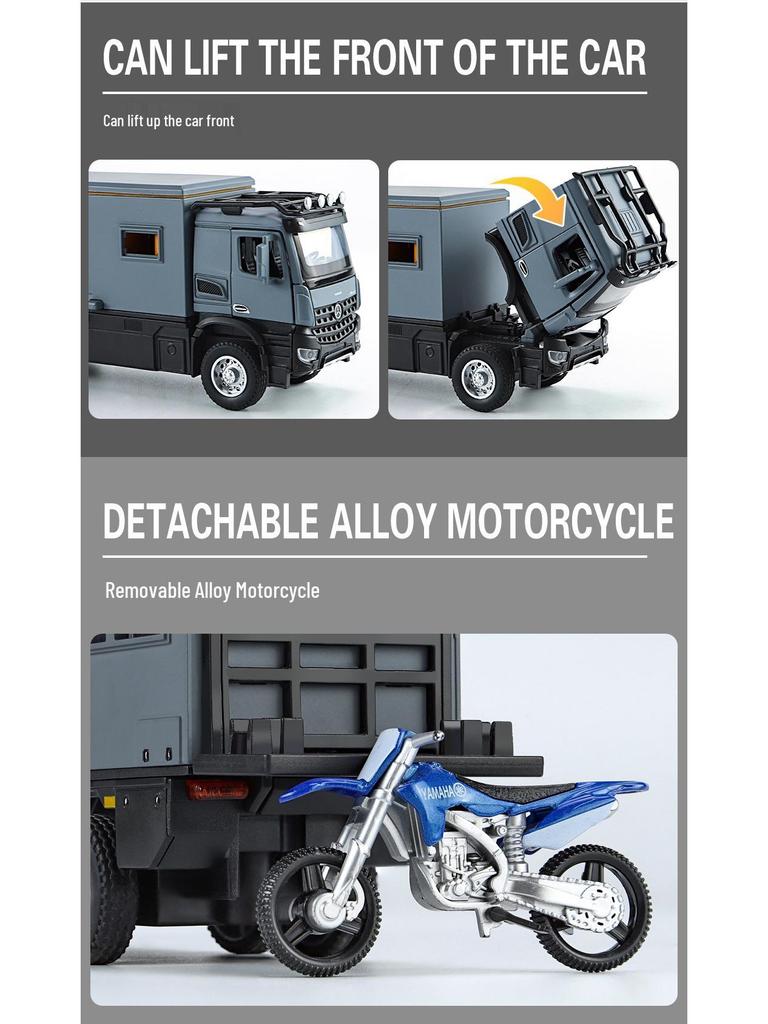 1:24 Модель автомобиля из сплава Nomad RV со звуком и светом, Игрушка с инерционным механизмом для детей