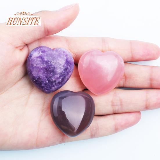 Набор из 20 драгоценных камней в форме сердца, натуральные камни для романтической любви, набор лечебных камней