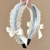 Non-slip Lace Bow Headband Elegant Hair Hoop Korean Fairy Headwear  For Women Girls Makeup