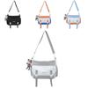 Large Capacity Canvas Single Shoulder Bag Urban Simple Style Soft With Car Stitching Trendy Crossbody Bag