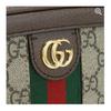 Gucci Ophidia GG Мини Сумка-косметичка с верхней ручкой Бежевый Канвас Коричневая Кожа Красная Зеленая Лента Золотая Фурнитура 772157-96IWG-8745