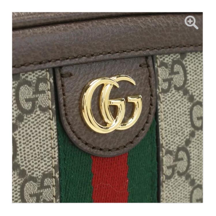 Gucci Ophidia GG Мини Сумка-косметичка с верхней ручкой Бежевый Канвас Коричневая Кожа Красная Зеленая Лента Золотая Фурнитура 772157-96IWG-8745