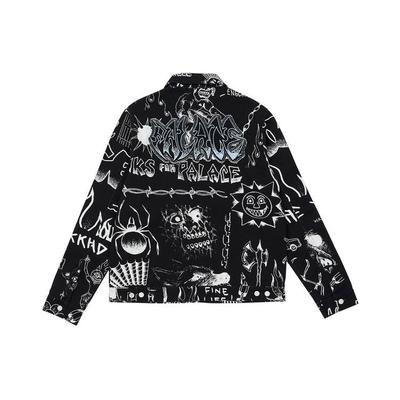 Palace X Lotties Collab расписанная вручную цветочная куртка унисекс верхняя одежда черного цвета P20JK002