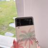 Простой чехол для телефона с изображением кокосовой пальмы для Samsung Galaxy Z Flip 3 5g, прозрачная жесткая задняя крышка из ПК с портативным браслетом