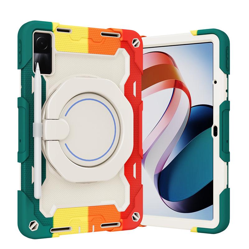 Силиконовый чехол для Redmi Pad 10.6 с вращающейся подставкой и ремешком для запястья для Xiaomi Pad 5