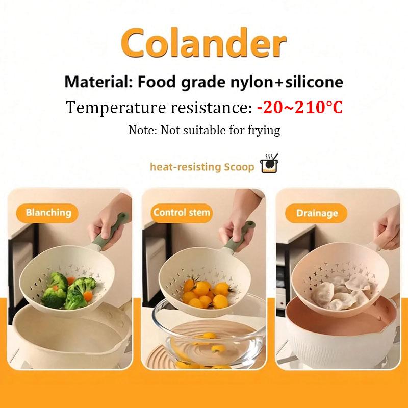 1/3 шт. большая ложка-дуршлаг с прорезями для спагетти, пасты, сервировочная ложка с отверстиями, термостойкий пластик, кухонная готовка