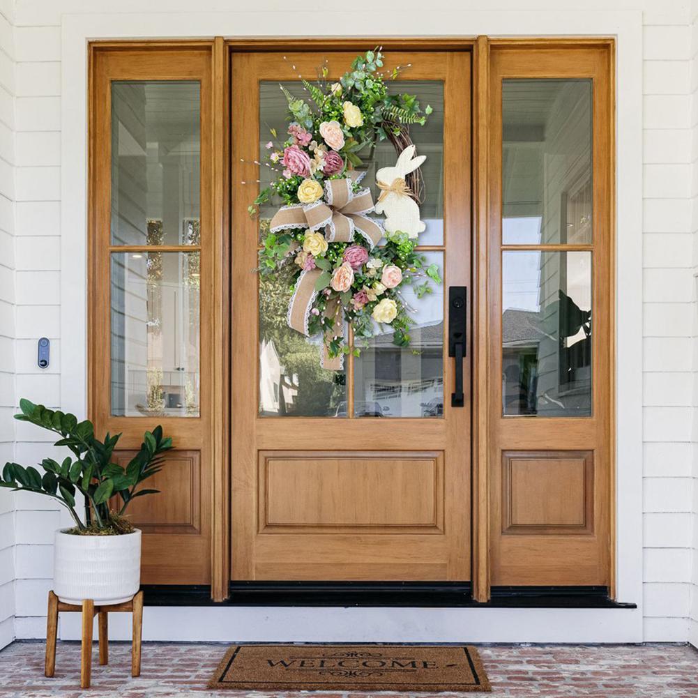 Easter Front Door Wreath Spring Wreath Cross Wreath Hanging Front Door Easter Decorations Artificial Wreath 2025 NEW