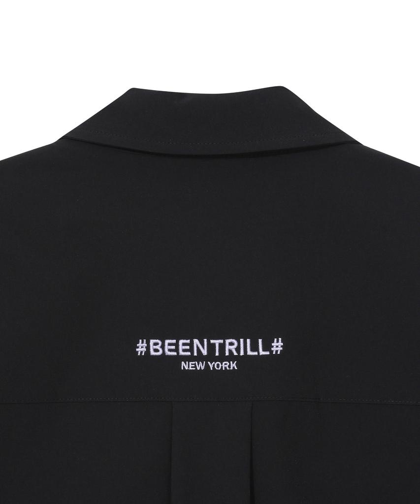 BEENTRILL NEWYORK Женская плетеная технологичная укороченная рубашка (черный)