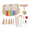 Деревянный музыкальный перкуссионный инструмент Координация рук и глаз Музыкальный образовательный Детский набор барабанов для мальчиков и девочек