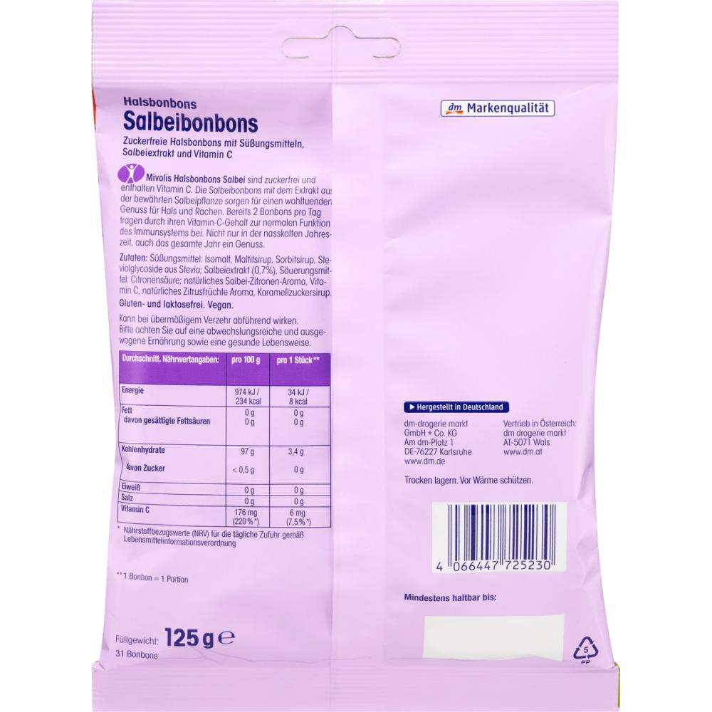 DM Mivolis Sugar-Free Sage Candy 125g