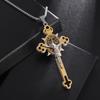 Vintage Catholic Cross Pendant Necklace Men Women Christian Believers Prayer Amulet Jewelry